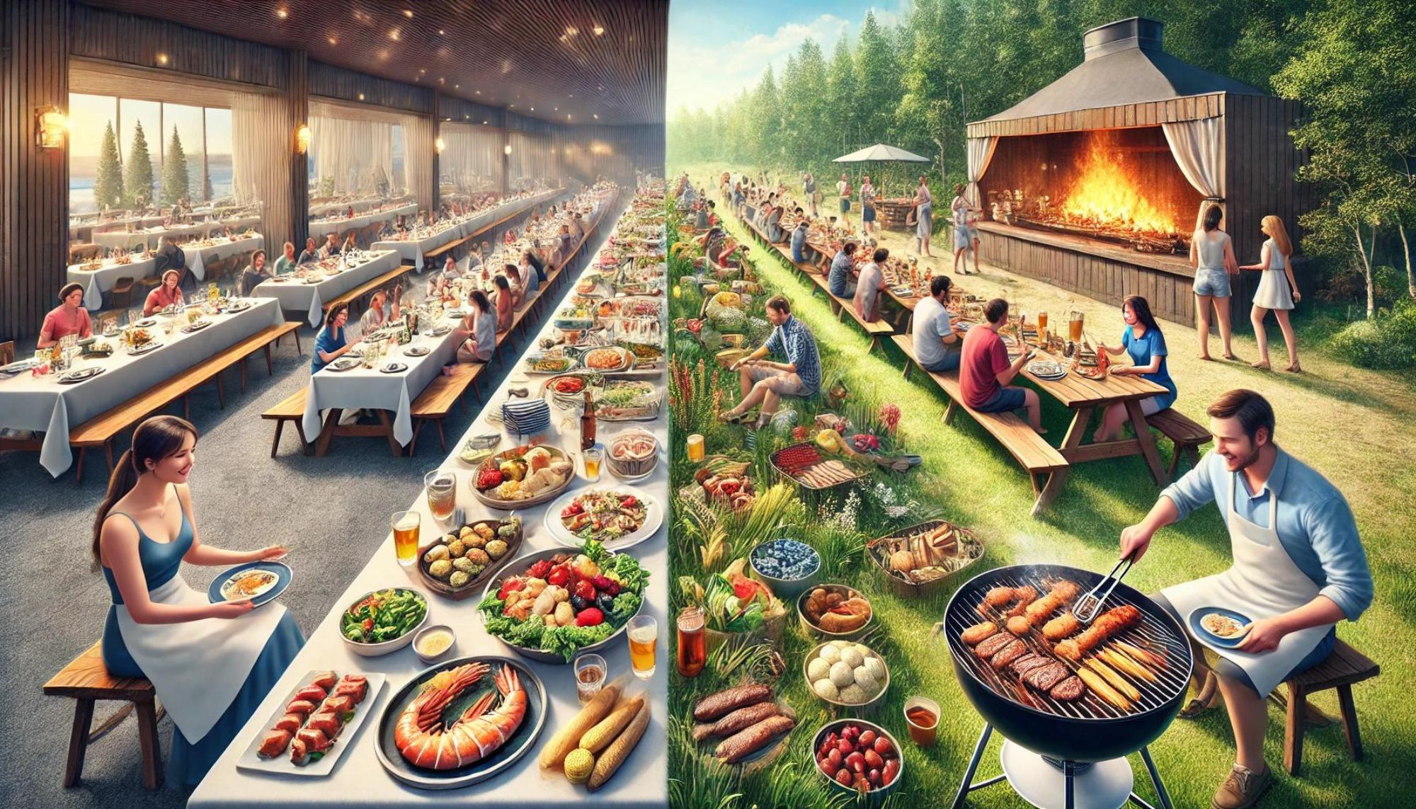 comparing buffet and bbq