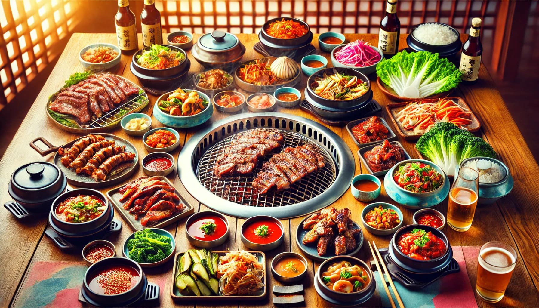 what is served with korean barbecue?