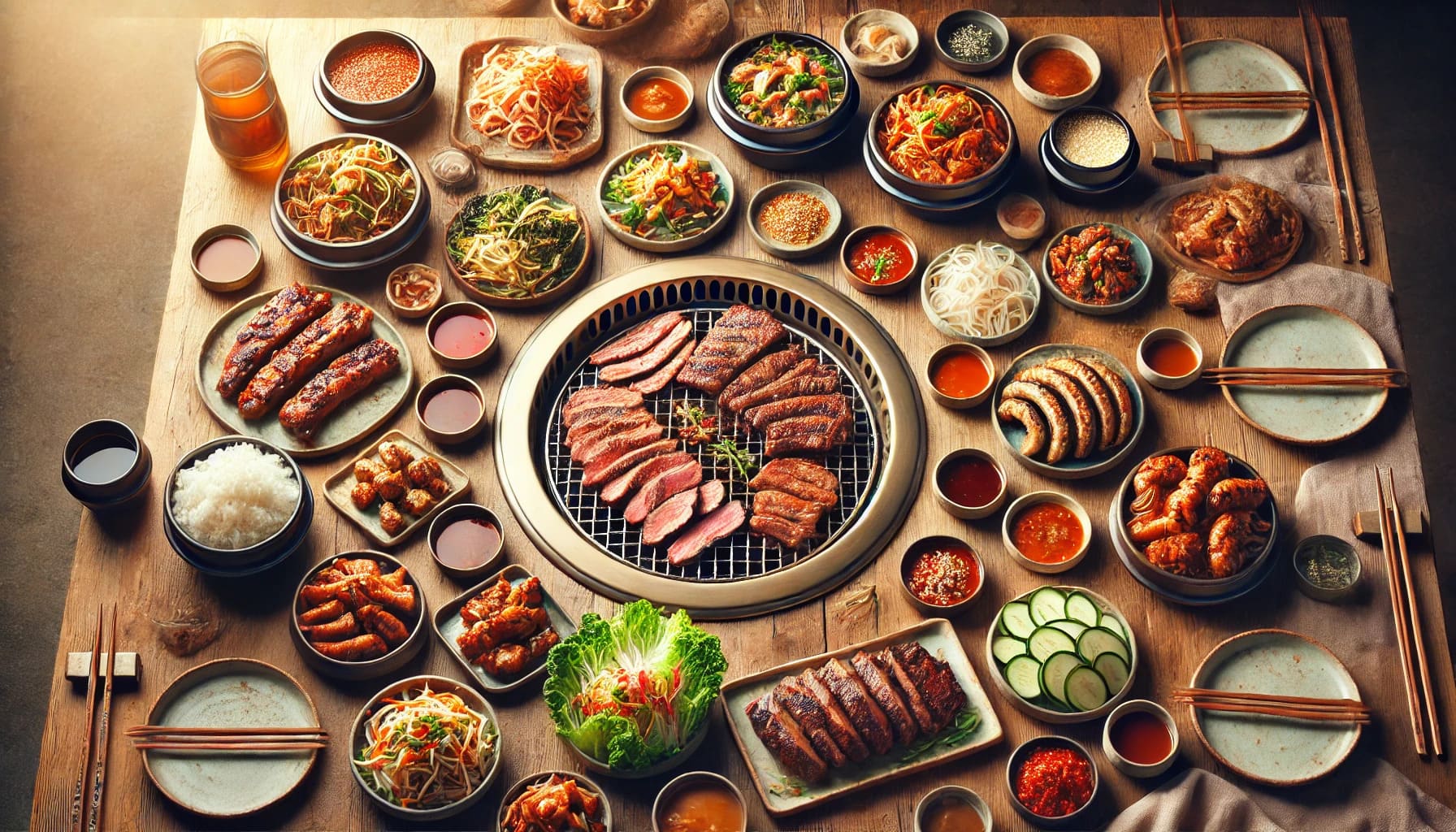 what is served with korean barbecue?